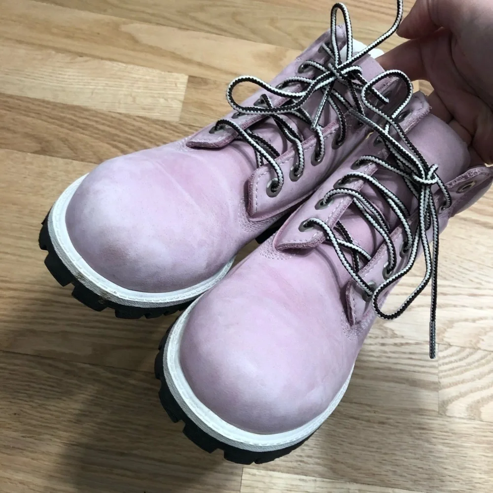 Timberland Leather Lavender Purple Boots Sz 13.5 Kids Girls Toddler